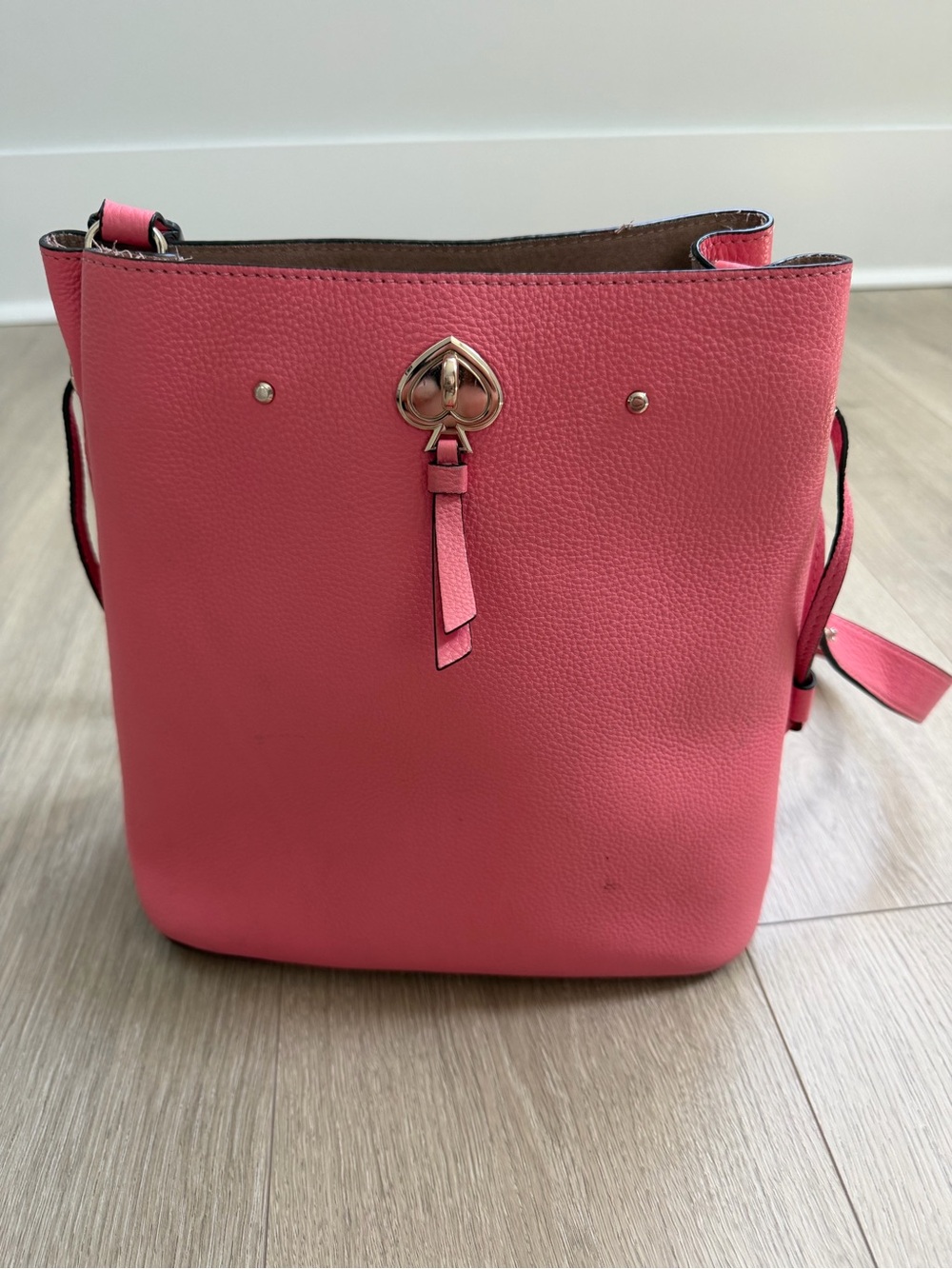 kate spade Rose Pink Pebbled Leather Crossbody with Spade Tassel